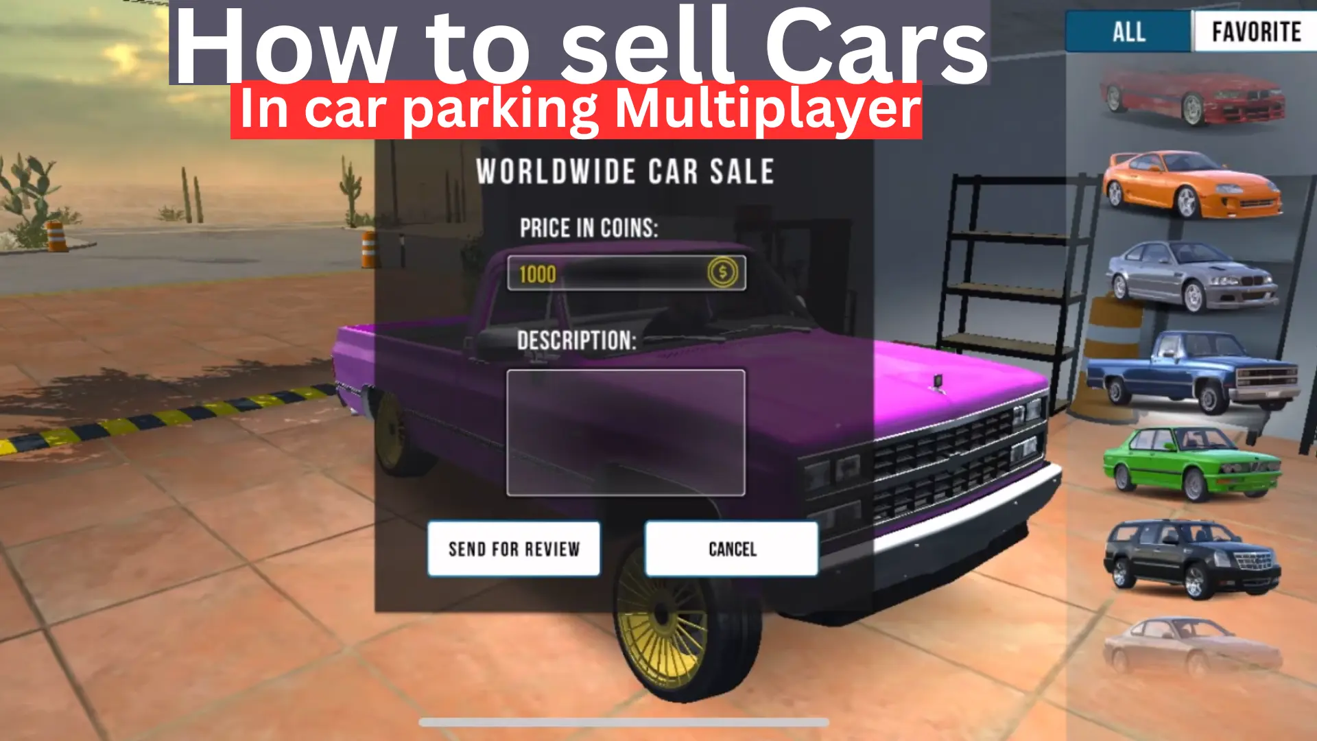 How to sell cars in car parking multiplayer. How to sell cars in car parking multiplayer.